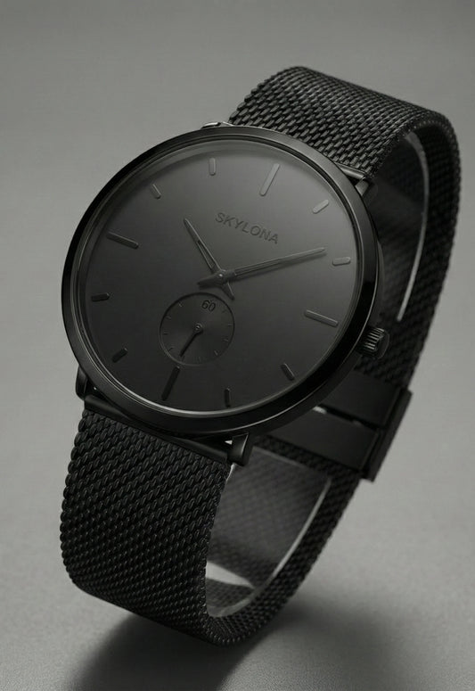 Classic Black Chronograph Watch for Men