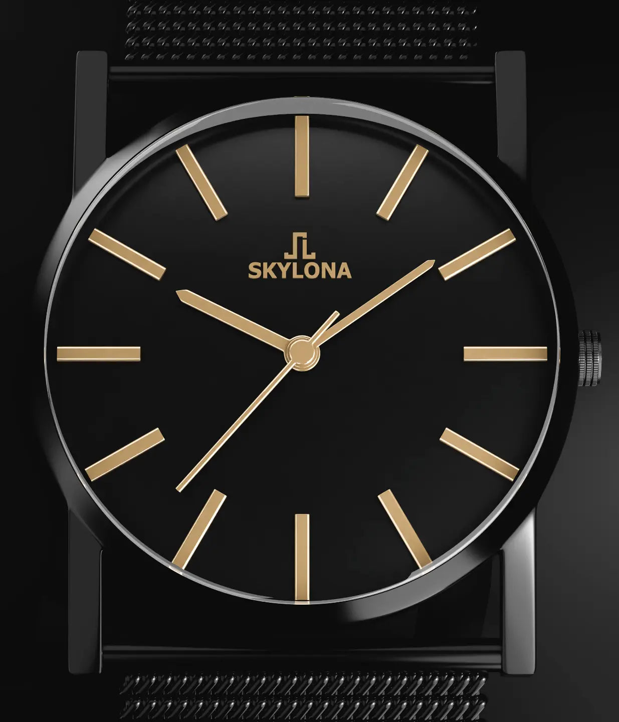 Luxury gold men’s watch flat lay on dark background for premium fashion styling