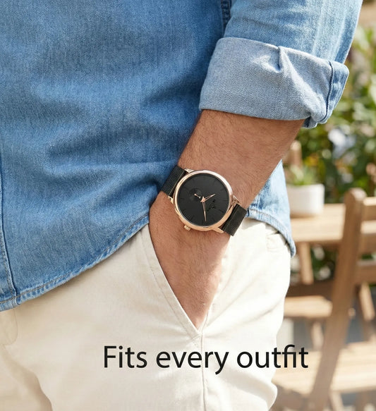 Premium stainless steel mesh strap with dual lock mechanism