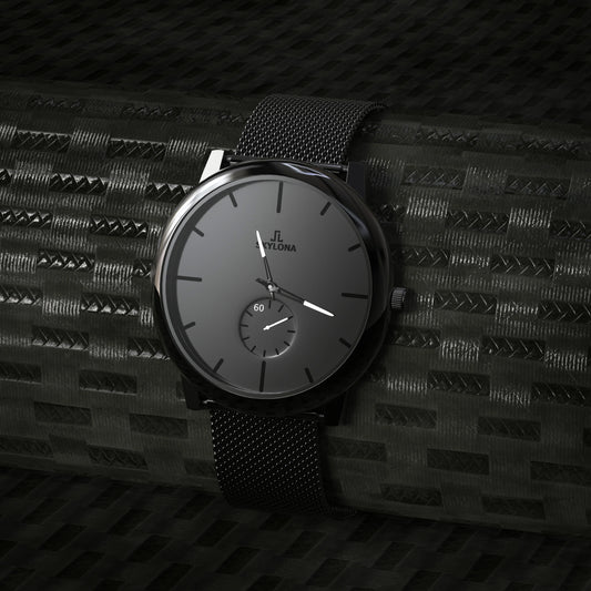 White chronograph wristwatch front view