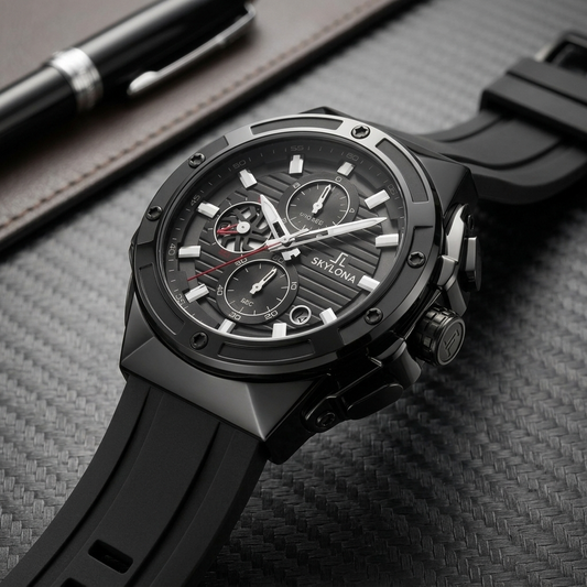 Genesis One Black Chronograph Watch for Men