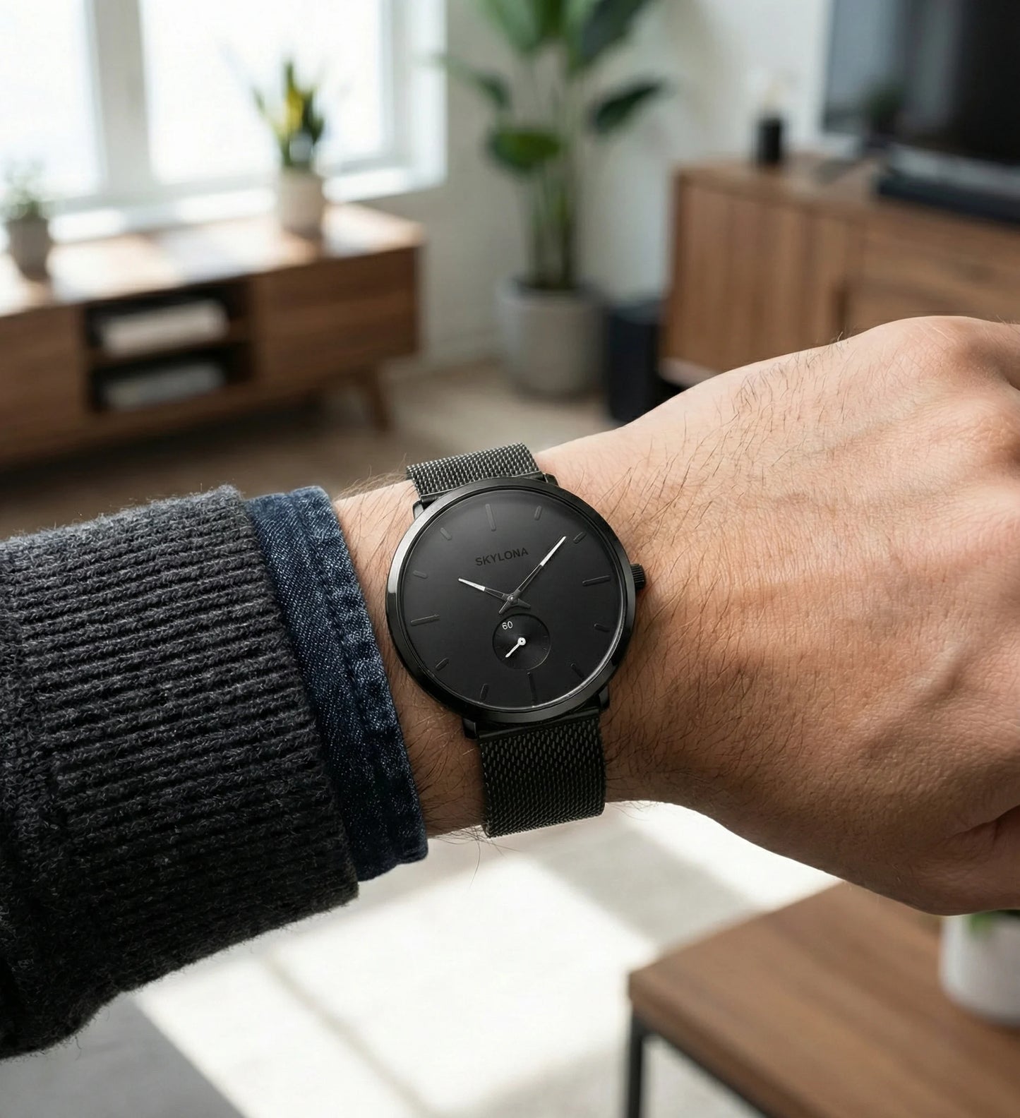 Classic White Chronograph Watch for Men