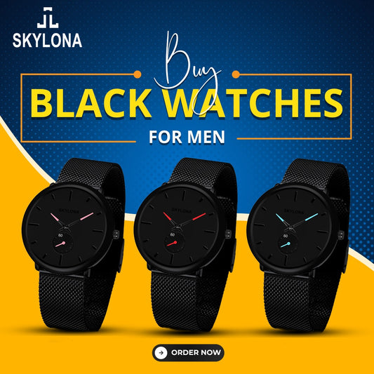 Classic Black Chronograph Watch - SKYLONA