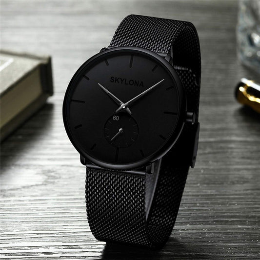 Classic Black Chronograph Watch - SKYLONA
