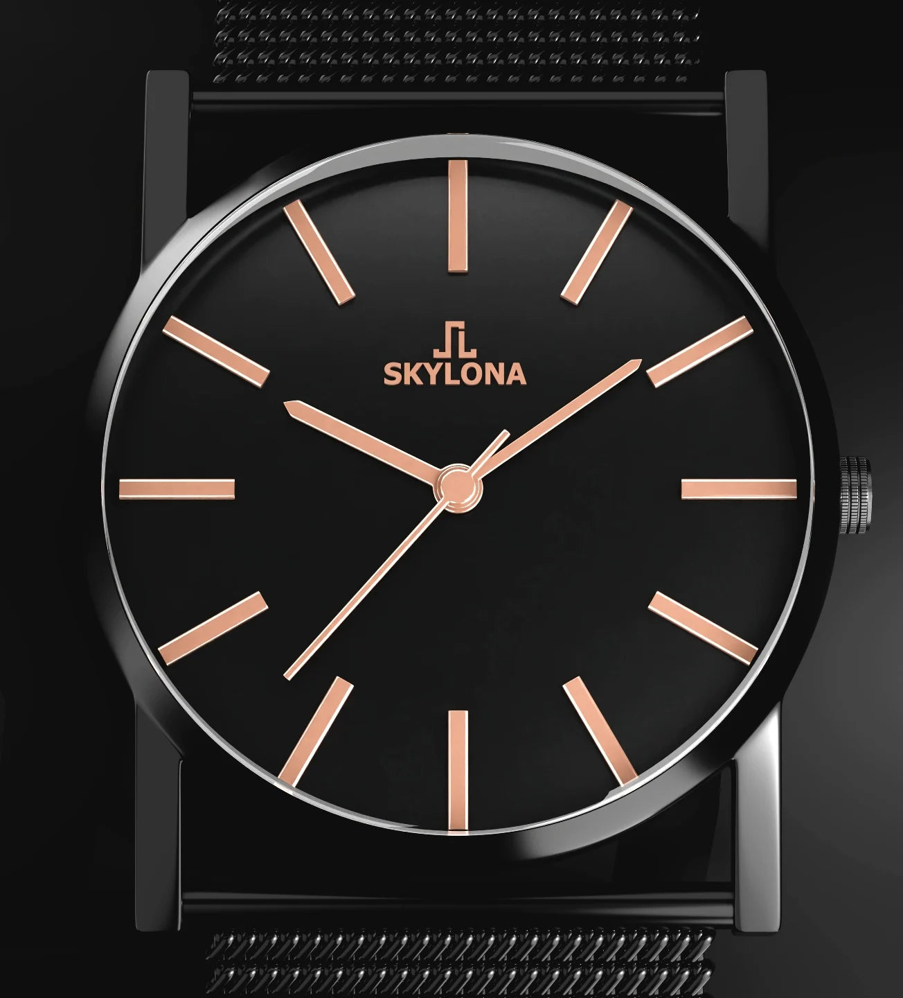 Adjustable stainless steel rose gold mesh strap