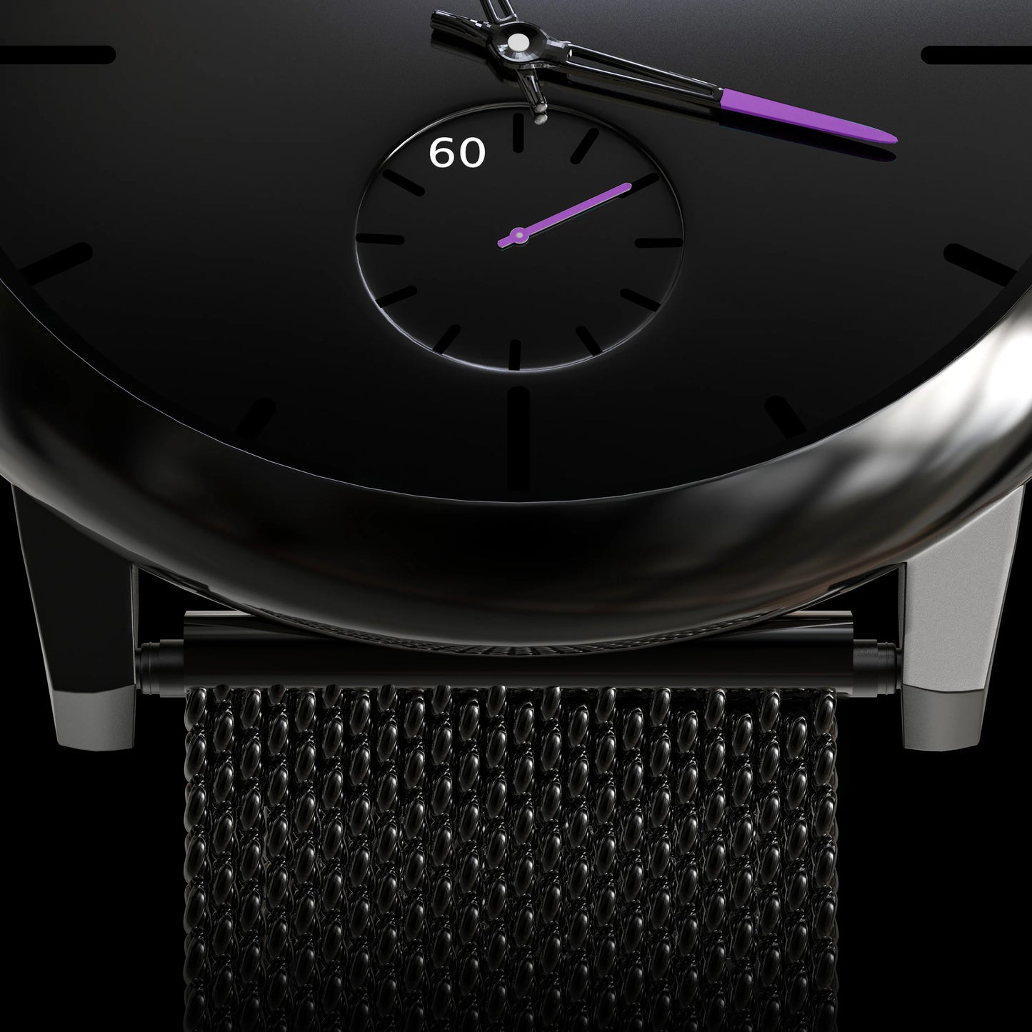 Close‑Up of Sub‑Dial Chronograph on Classic Purple Watch