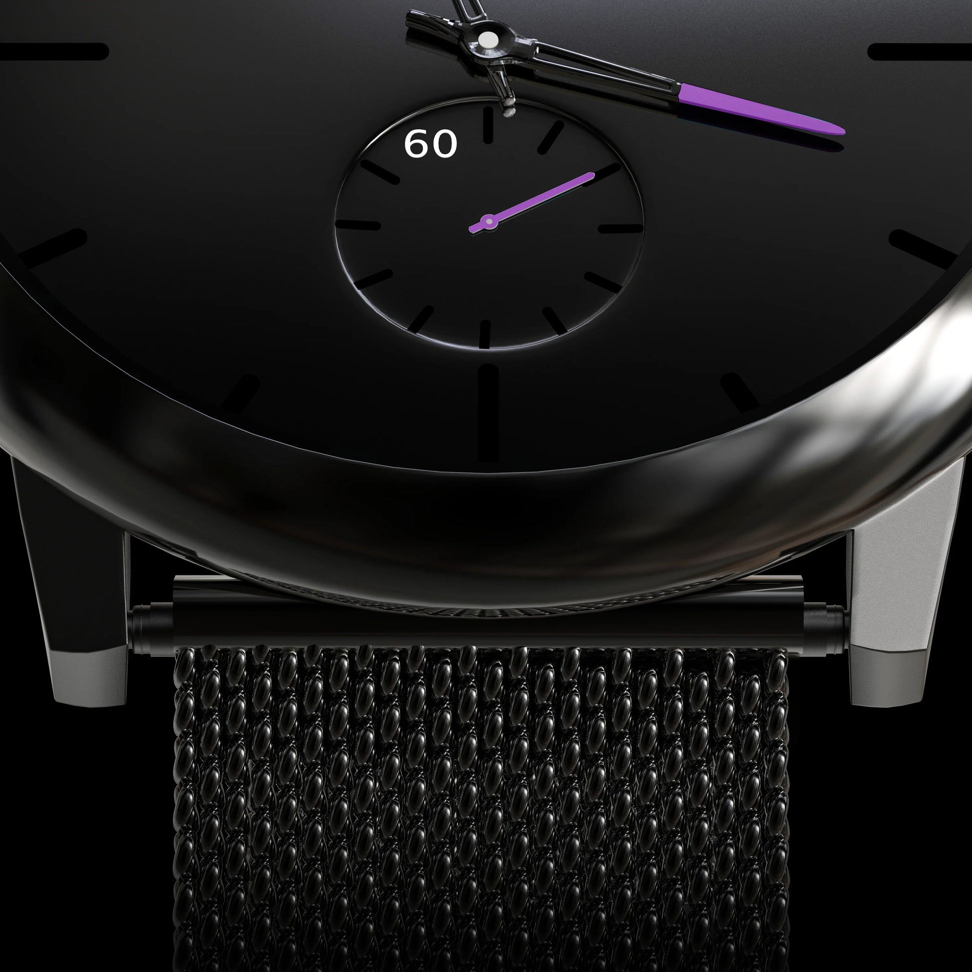 Close‑Up of Sub‑Dial Chronograph on Classic Purple Watch