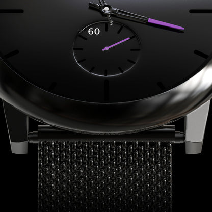 Close‑Up of Sub‑Dial Chronograph on Classic Purple Watch