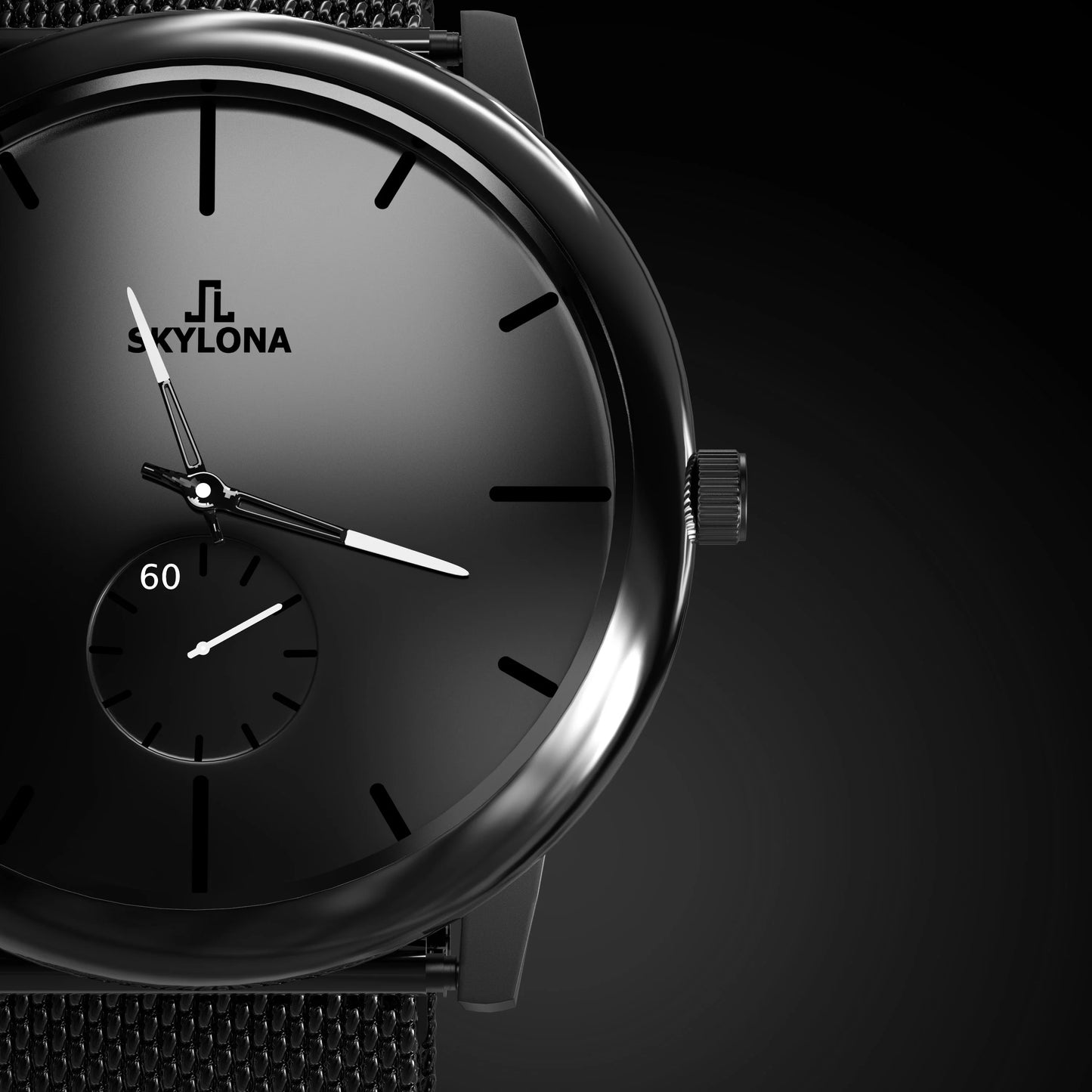 Elegant white dial chronograph watch close up