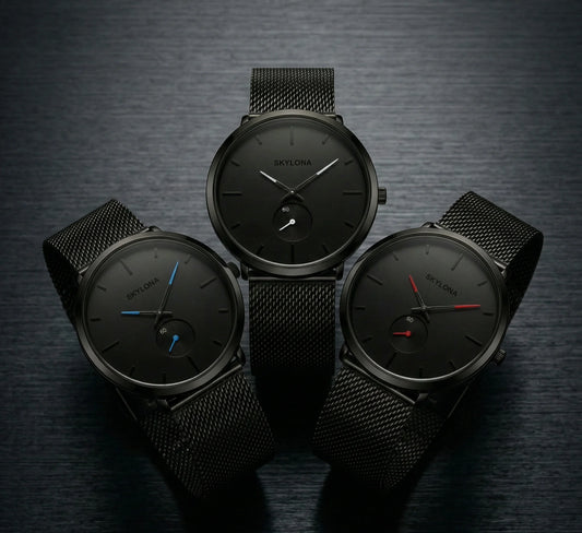 Black Chronograph Watch for Men – SkyLona Classic Collection