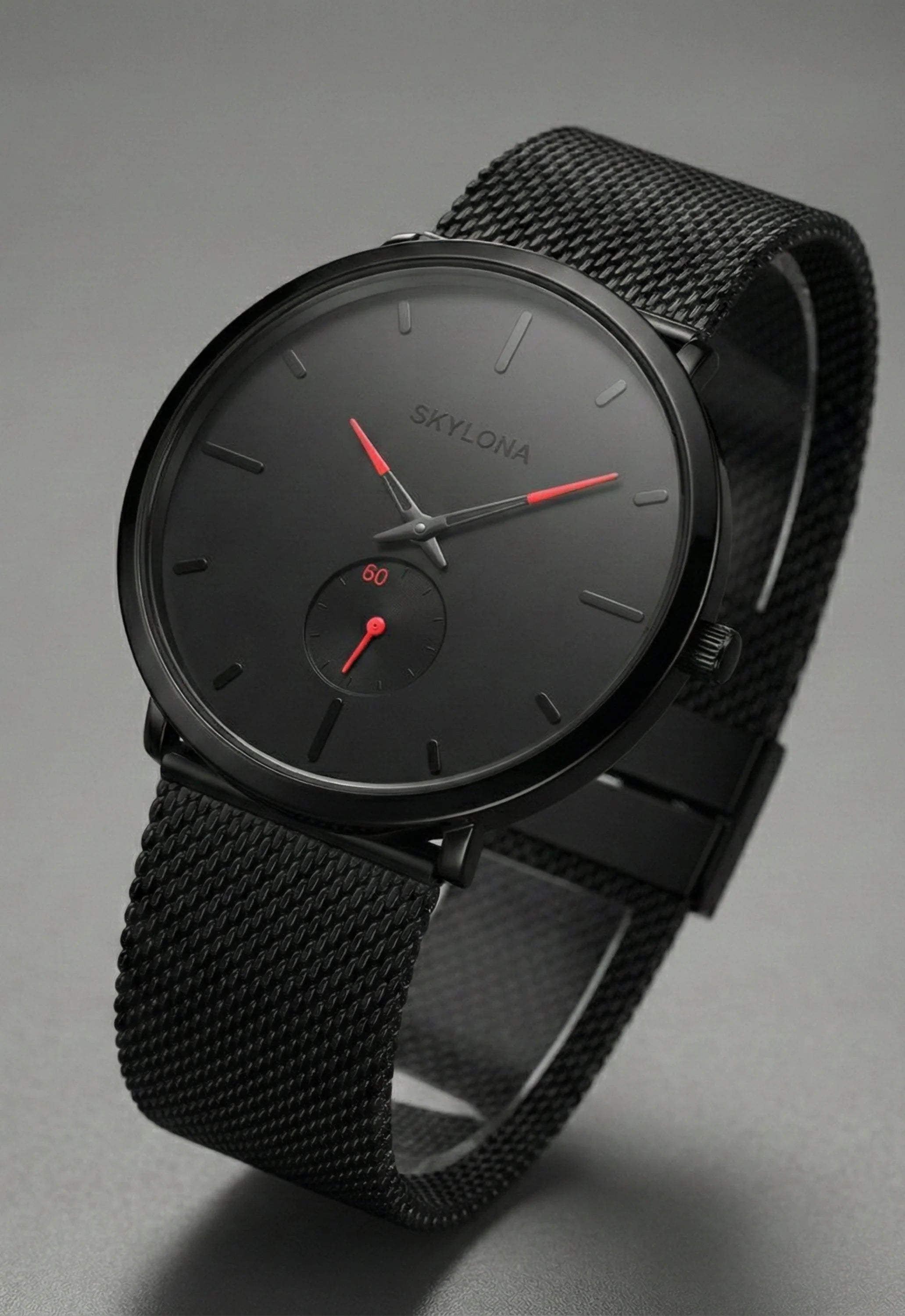 Black Chronograph Watch for Men – SkyLona Classic Collection