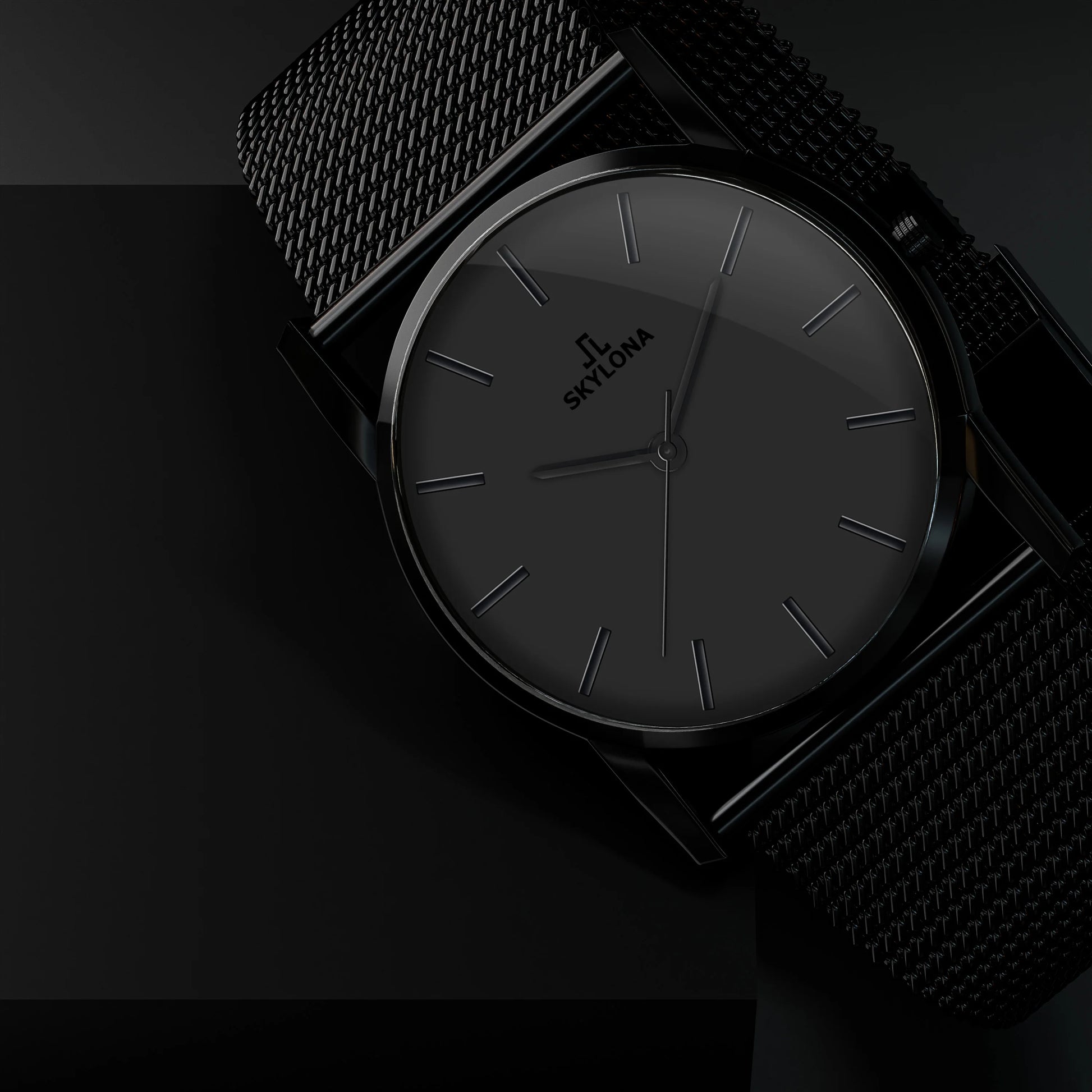Luxury black men’s watch styled for formal and casual wear
