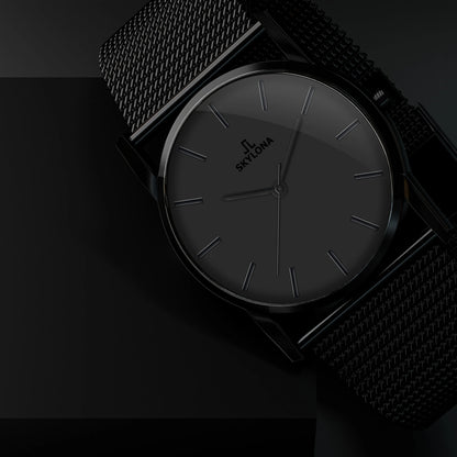 Luxury black men’s watch styled for formal and casual wear
