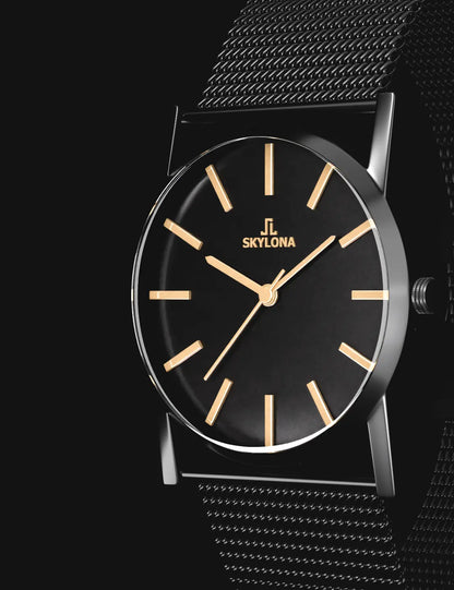 Minimalist gold analog watch dial with clean markers and premium craftsmanship
