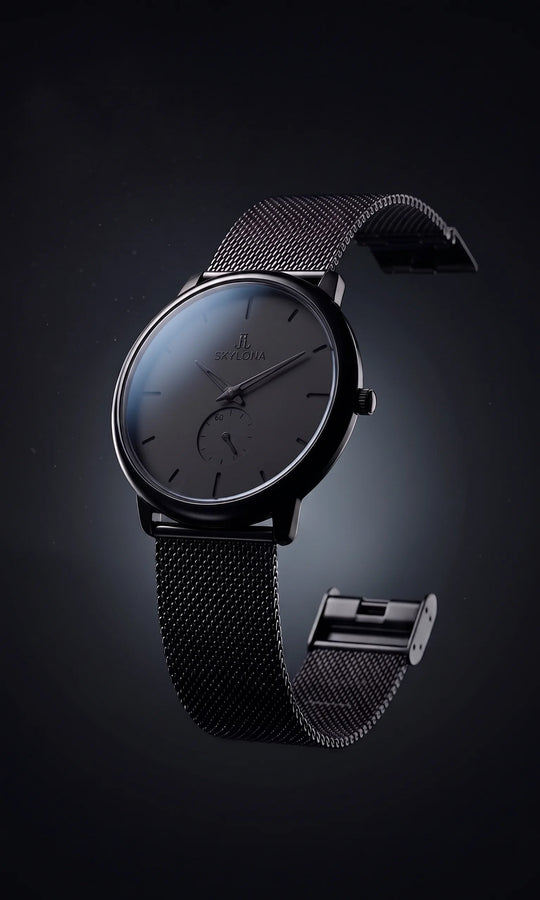 Classic Black Chronograph Watch for Men