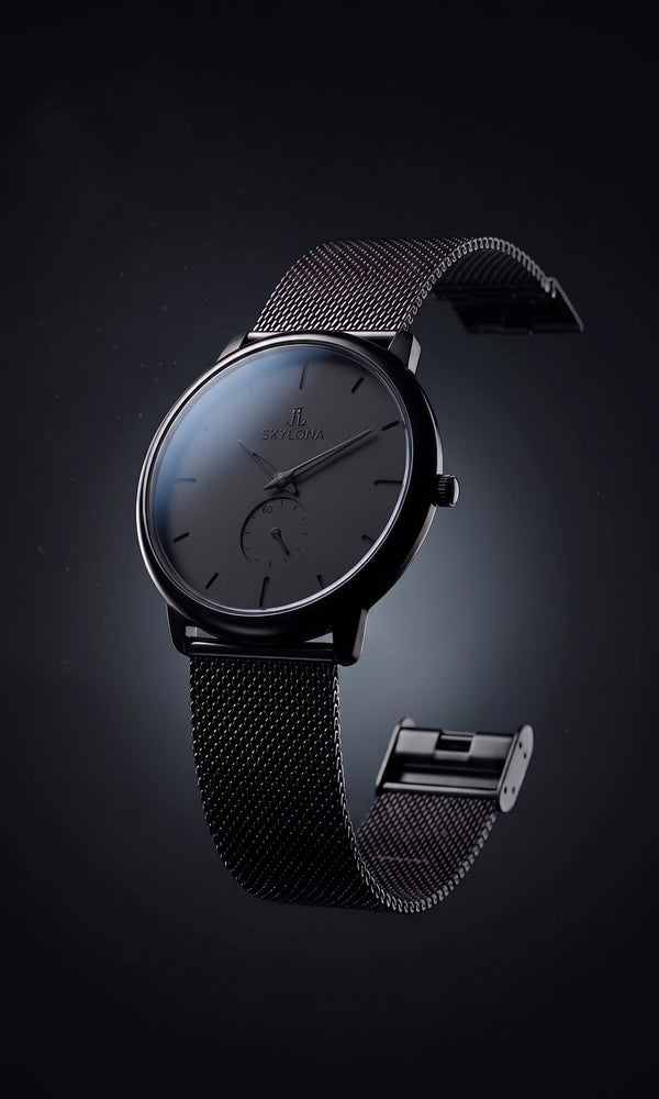 Classic Black Chronograph Watch for Men