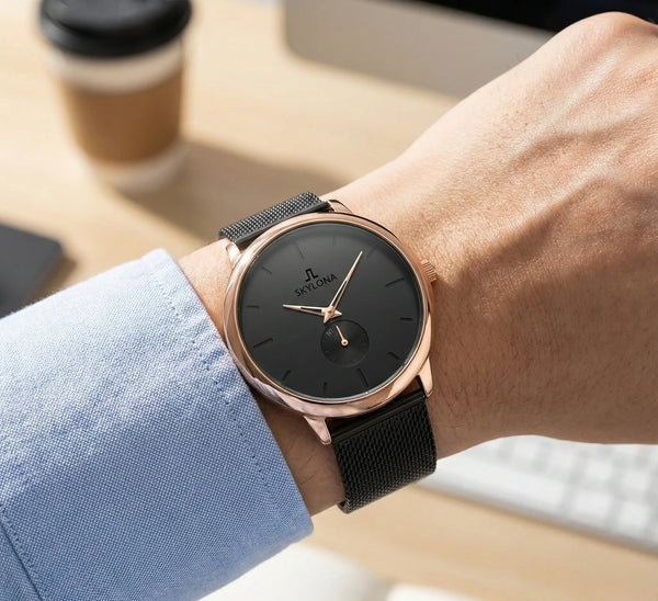 Skylona Classic Collection 2.0 Men's Black Chronograph Watch front view