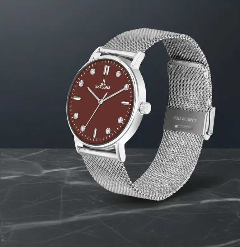 Skylona Cool-Tone Brown Dial Watch
