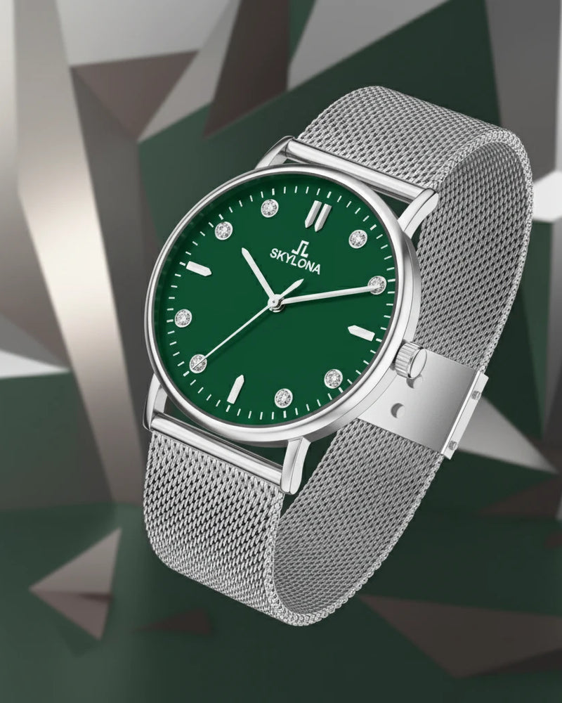 Skylona Cool-Tone Green Dial Watch
