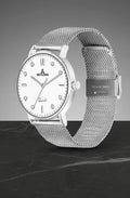 Men's clean white dial formal watch