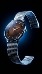 The Meridian Timepiece Tobacco Dusk Warm Brown · Rose Gold Hands