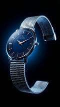 The Meridian Timepiece Midnight Deep Blue · Rose Gold Hands