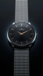 The Meridian Timepiece Obsidian Night Matte Black · Rose Gold Hands