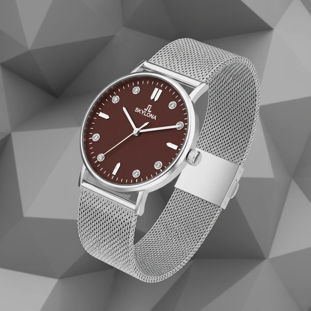 Skylona Cool-Tone Brown Dial Watch