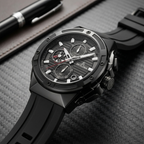 Genesis One Black Chronograph Watch for Men