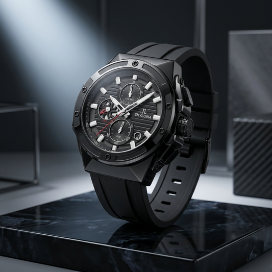 Genesis One Black Chronograph Watch for Men