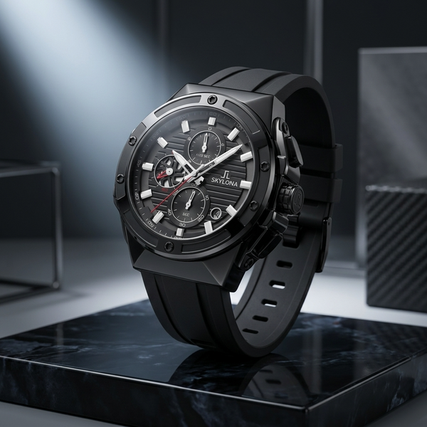 Genesis One Black Chronograph Watch for Men