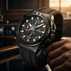Genesis One Black Chronograph Watch for Men
