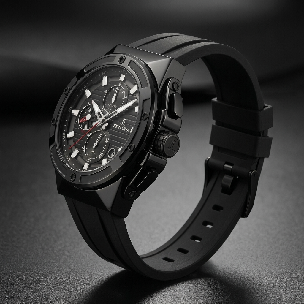 Genesis One Black Chronograph Watch for Men