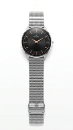 The Meridian Timepiece Obsidian Night Matte Black · Rose Gold Hands