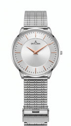 The Meridian Timepiece Polar White Silver · Rose Gold Hands